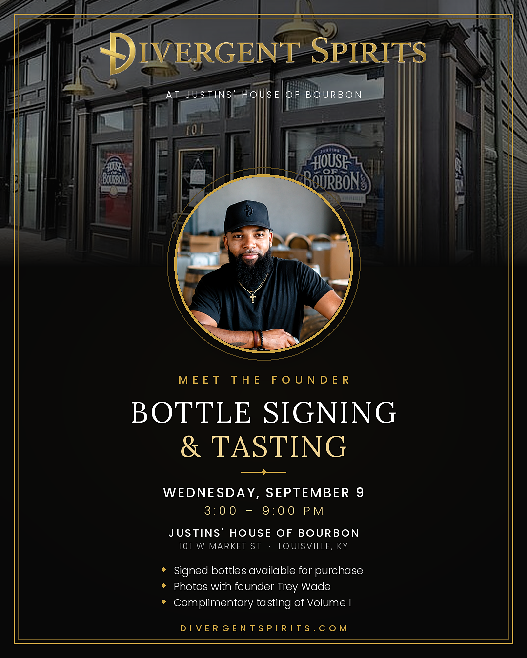 (9/9) Tasting & Bottle Signing - Justins House Of Bourbon Louisville
